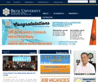 Bicol-U.edu.ph(Bicol University) Screenshot