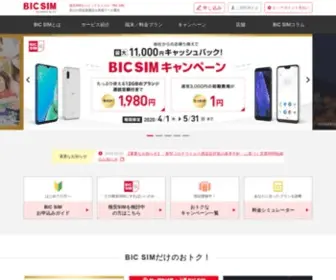 Bicsim.com(ビックカメラの格安SIMであるBIC SIM（ビックシム）) Screenshot