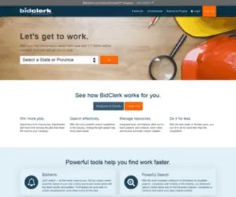 Bidclerk.com(Commercial Construction Leads and Project Information) Screenshot
