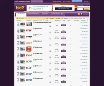 Bido.com(Domain Auctions & Brokerage) Screenshot