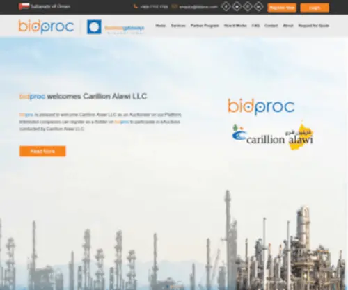 Bidproc.com(An eAuction platform) Screenshot