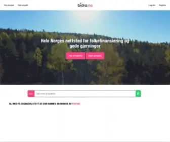 Bidra.no(Crowdfunding på norsk) Screenshot