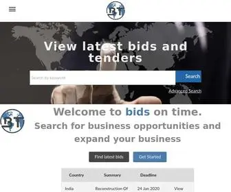 Bidsontime.com(Bids On Time Bids and Tenders Government bids and tenders global bids and tenders) Screenshot