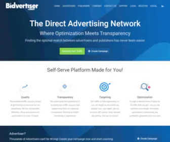 Bidvertiser.com(Pay per click advertising) Screenshot