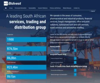 Bidvest.com(Bidvest Home) Screenshot
