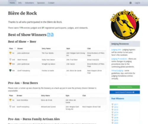 Bierederock.com(Bière de Rock) Screenshot