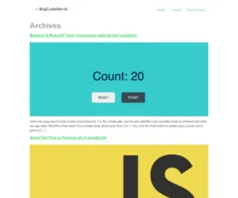 Bigcodenerd.org(Simple tutorials on React) Screenshot