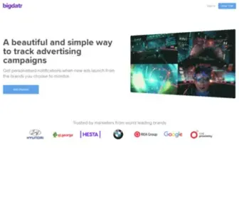 Bigdatr.com(A beautiful way to track advertising campaigns) Screenshot