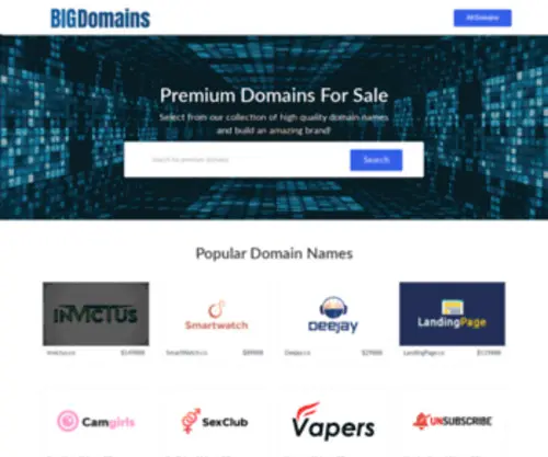 Big.domains(Premium Domains For Sale) Screenshot