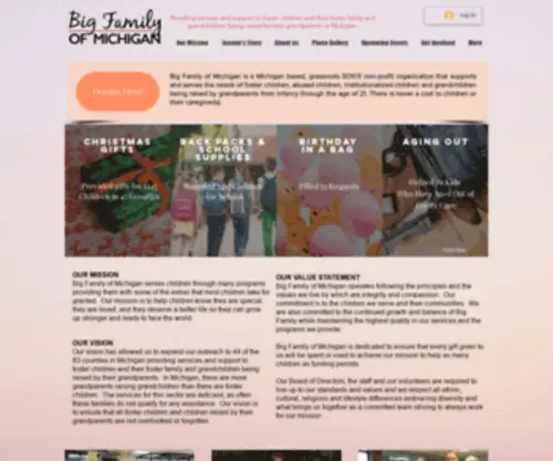 Bigfamilyofmi.org(Big Family of Michigan) Screenshot