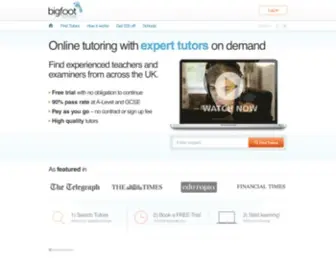 Bigfoottutors.com(Online tutoring UK) Screenshot