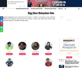 Biggbossmalayalamvotes.com(Bigg Boss Malayalam Vote) Screenshot