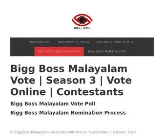 Biggbossvoting.net(Bigg Boss Malayalam Vote all details like how to do Vote Online or through missed calls number) Screenshot