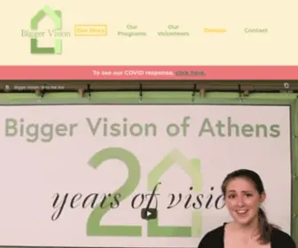 Biggervisionofathens.org(Bigger Vision Community Shelter) Screenshot