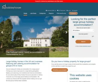 Bigholidayhouse.com(Large group accommodation for big group holidays and vacations) Screenshot