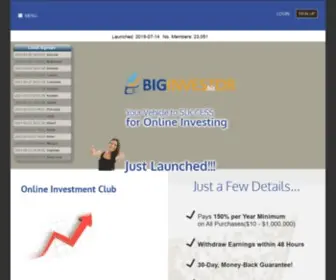 Biginvestor.biz(Big Investor) Screenshot