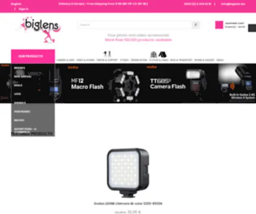 Biglens.be(Votre accessoiriste photo) Screenshot