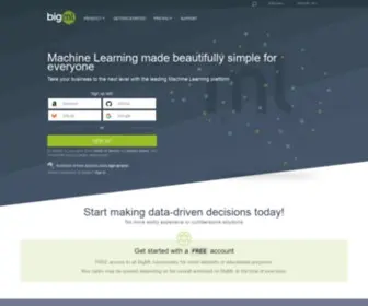 Bigml.com(Machine learning) Screenshot