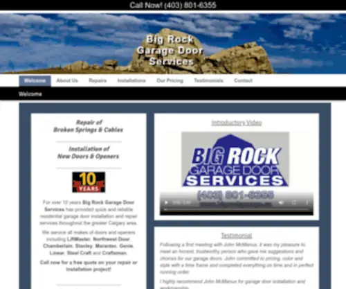 Bigrockgarage.ca(Big Rock Garage Door Services) Screenshot