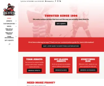 Bigstick.com(Big Stick Custom Hockey Jerseys) Screenshot