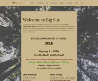 Bigsurcamp.com(Big Sur Campgrounds & Cabins) Screenshot