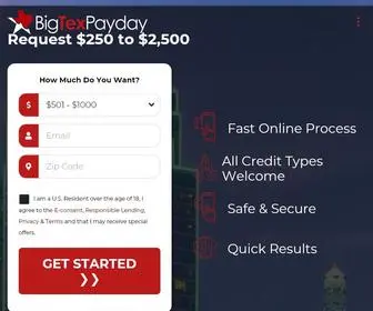 Bigtexpayday.com(Quick & Easy online process for Cash Loans) Screenshot