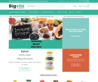BigVits.co.uk(UK stocks of top 100 USA vitamin brands) Screenshot