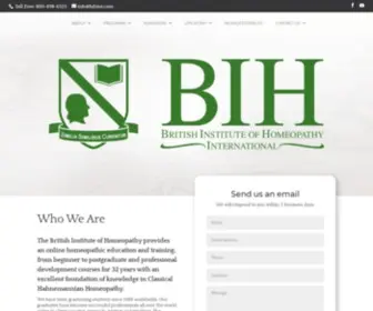 Bihint.com(The British Institute of Homeopathy) Screenshot