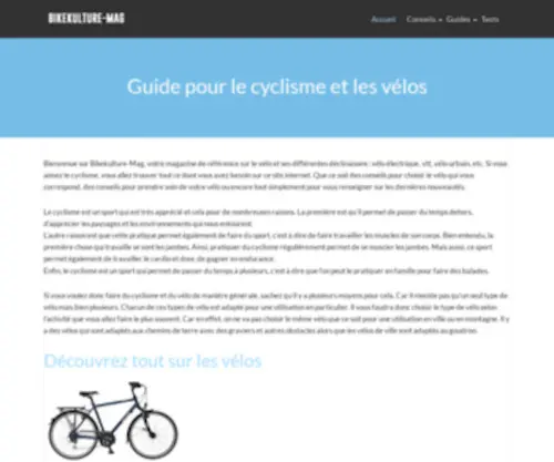 Bikekulture-Mag.com(Guide pour le cyclisme et les vélos) Screenshot