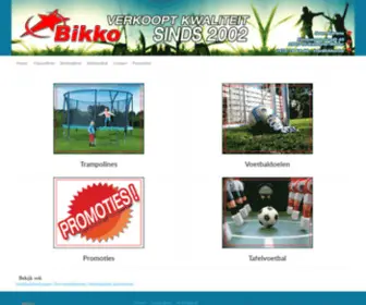 Bikko.be(Voetbaldoelen, trampolines, helium, springkastelen, tafelvoetbal, terrasverwarmers) Screenshot