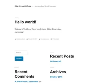 Bilalahmed.net(Just another WordPress site) Screenshot