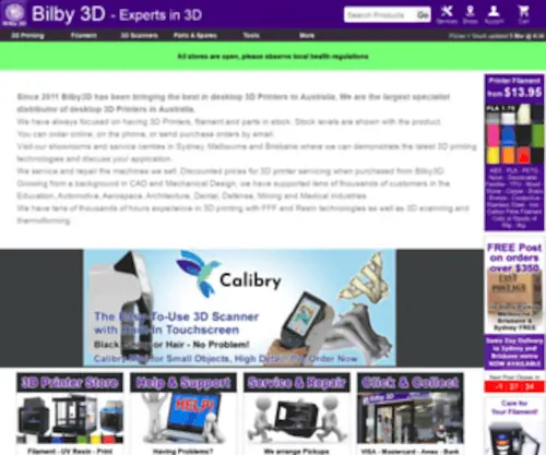 Bilby3D.com(3D Printers for Business) Screenshot