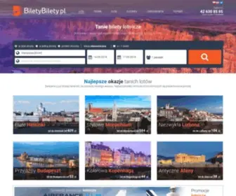 BiletyBilety.pl(Bilety lotnicze i tanie linie lotnicze w portalu podróżnika) Screenshot