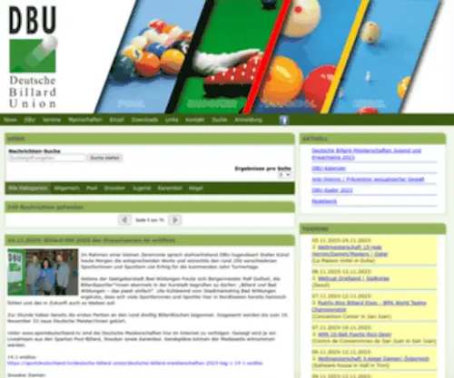 Billard-Union.de(Deutschlandweites Billardportal) Screenshot