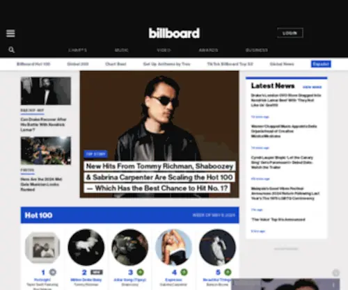 Billboard.com(Music Charts) Screenshot