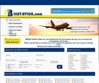 Billet-Avion.com(Achat billet avion pas cher avec Billet) Screenshot