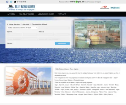 Billet-Bateau-Algerie.com(Réservation de billet de bateau vers l'algérie en ligne en toute sécurité pour les traversées) Screenshot