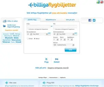 Billigaflygbiljetter.se(BILLIGA FLYGBILJETTER: sökmotor för billiga flyg) Screenshot