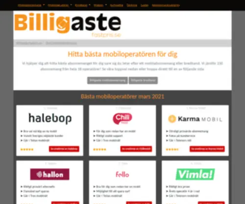 Billigaste-Fastpris.se(Vi hj) Screenshot