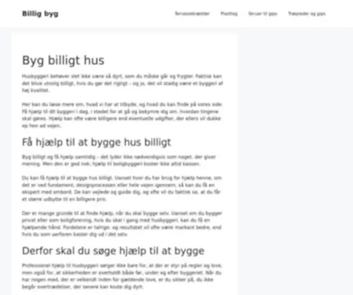 Billigbyg.dk(Billig Byg) Screenshot