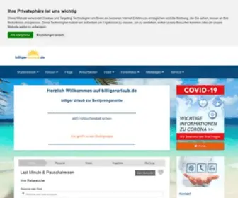 Billigerurlaub.de(Billiger Urlaub buchen mit Bestpreisgarantie) Screenshot