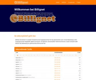 Billignet.at(Günstig telefonieren ins Ausland) Screenshot