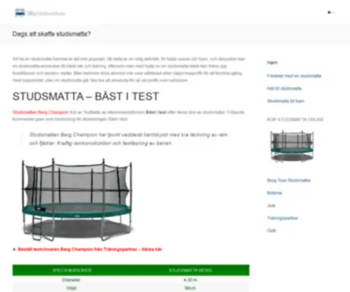 Billigstudsmatta.se(Billig Studsmatta online) Screenshot