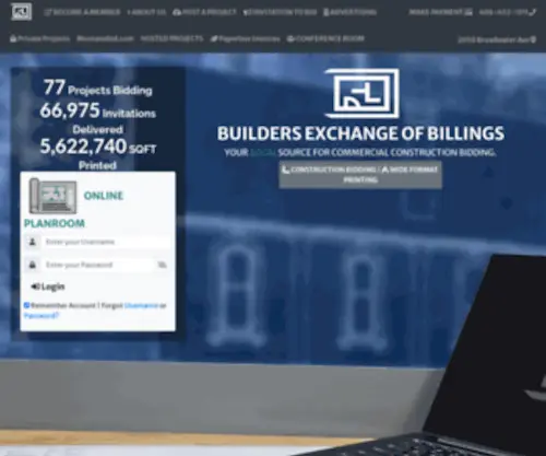 Billingsplanroom.com(Billings Builders Exchange) Screenshot