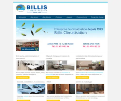 Billis-Climatisation.com(Billis Climatisation: Entreprise de climatisation à Paris et en IDF) Screenshot