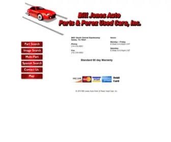 Billjonesautoparts.com(Bill Jones Auto Parts & Perez Used Cars) Screenshot