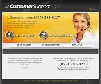 Billmember.com(CUSTOMER SUPPORT) Screenshot