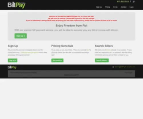 Billpayforcoins.com(Bill Pay for Coins) Screenshot