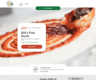 Billspubnorth.com(Get 5% off your pizza delivery order) Screenshot