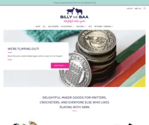 Billyandbaa.com(Billy and Baa l Knitting Notions for Knitters and Crocheters) Screenshot